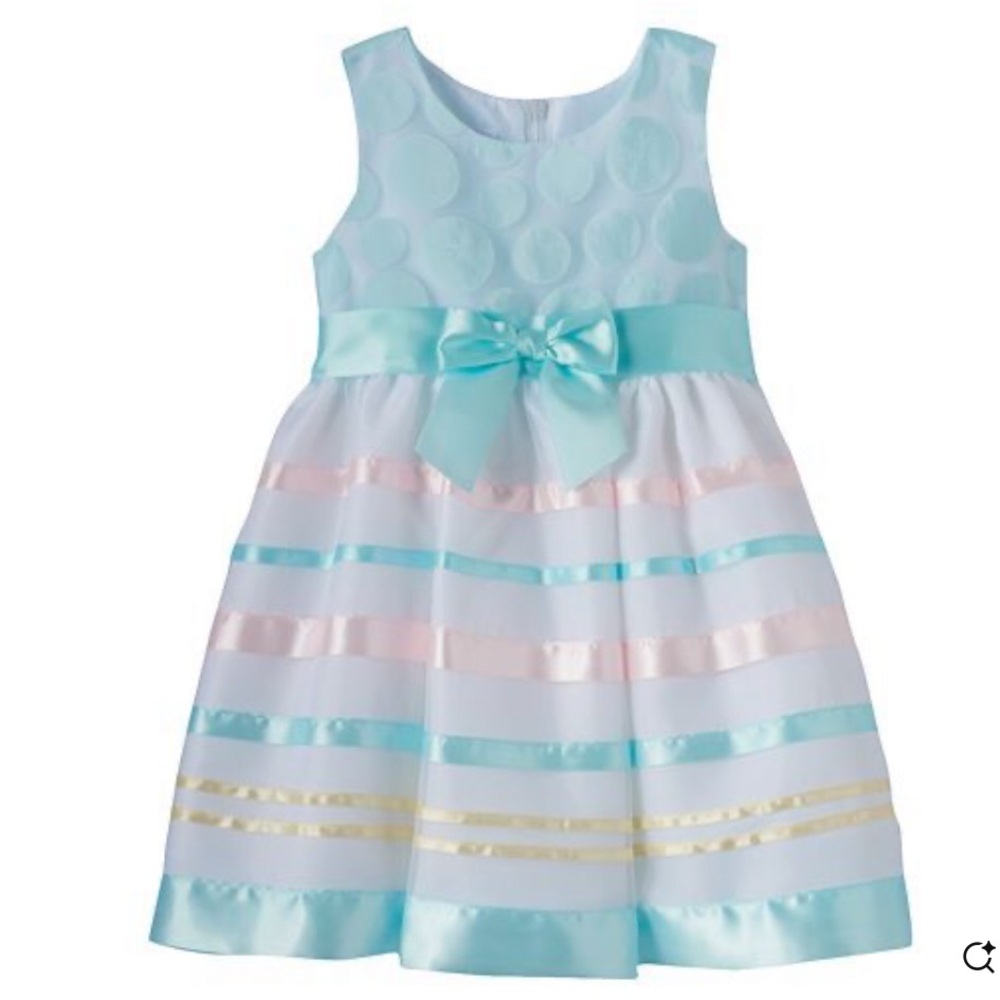 BONNIE JEAN Pastel multi-colored dress,  Dressy, Formal  Sz: 4T P/P 12” L22”